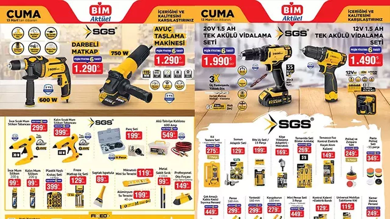 BİM 13 Mart Cuma aktüel ürünleri raflarda: Televizyondan matkaba, telefonlardan mutfak ürünleri